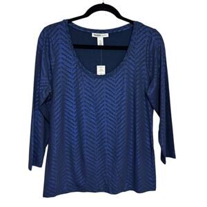NWT WHBM Outlet 3/4 Sleeve Scoop Neck Tee - Size M